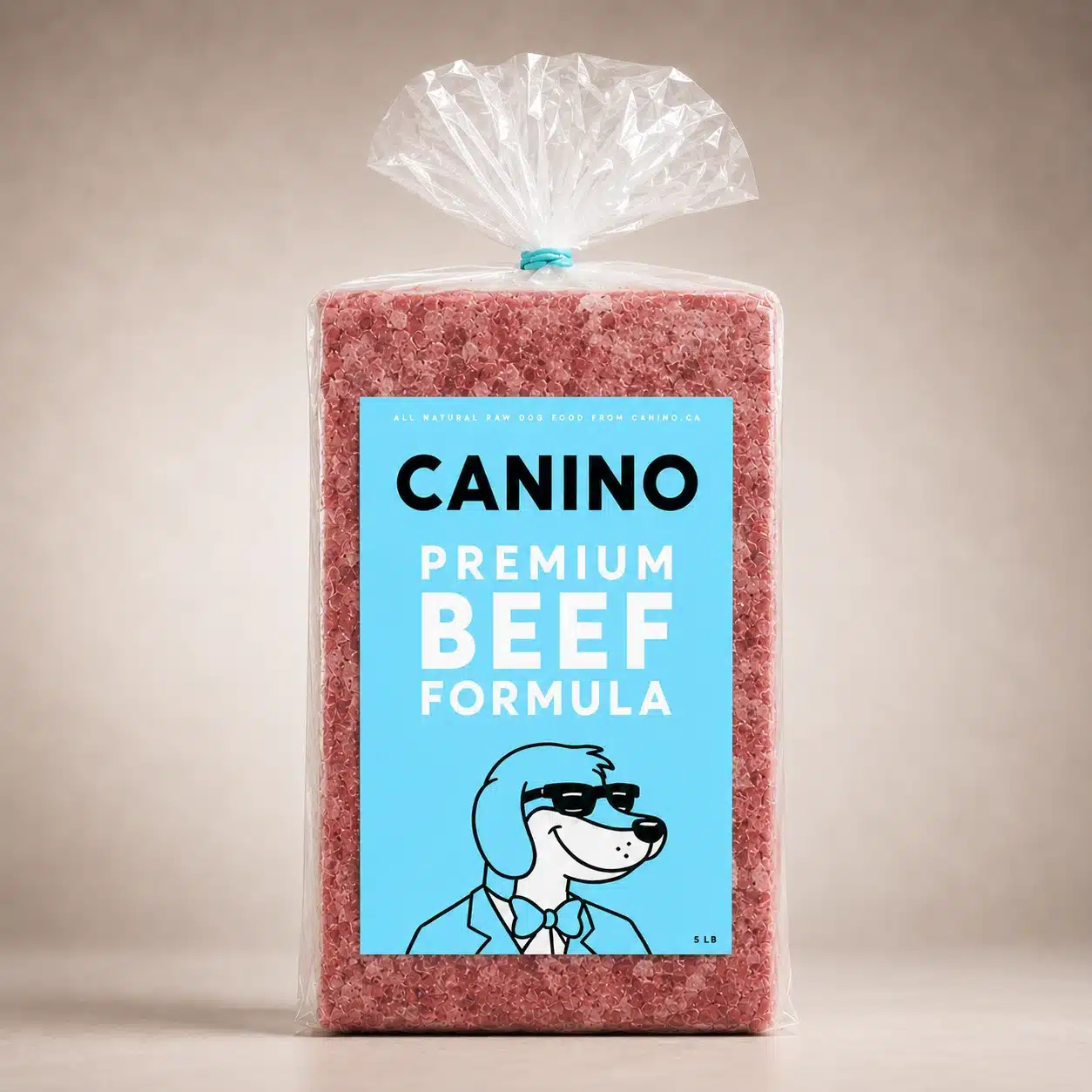 Canino Premium Beef 5lb raw dog food bag